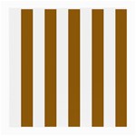 Vertical Stripes - White and Golden Brown Medium Glasses Cloth (2 Sides)