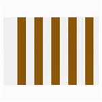 Vertical Stripes - White and Golden Brown Large Glasses Cloth