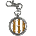 Vertical Stripes - White and Golden Brown Key Chain Watch