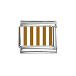 Vertical Stripes - White and Golden Brown Italian Charm (9mm)