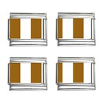 Vertical Stripes - White and Golden Brown 9mm Italian Charm (4 pack)