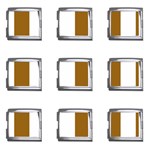 Vertical Stripes - White and Golden Brown Mega Link Italian Charm (9 pack)