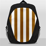Vertical Stripes - White and Golden Brown Backpack Bag