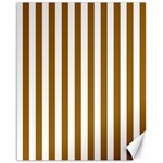 Vertical Stripes - White and Golden Brown Canvas 16  x 20 