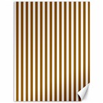 Vertical Stripes - White and Golden Brown Canvas 36  x 48 