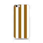 Vertical Stripes - White and Golden Brown Apple iPhone 6/6S Silicone Case (Transparent)