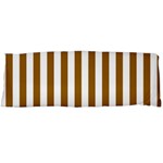 Vertical Stripes - White and Golden Brown Body Pillow Case (Dakimakura) (One Side)