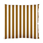 Vertical Stripes - White and Golden Brown Standard Cushion Case (One Side)