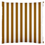 Vertical Stripes - White and Golden Brown Large Cushion Case (Two Sides)