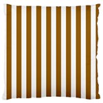 Vertical Stripes - White and Golden Brown Standard Flano Cushion Case (One Side)