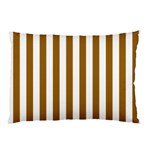 Vertical Stripes - White and Golden Brown Pillow Case (Two Sides)