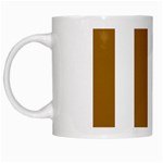 Vertical Stripes - White and Golden Brown White Mug