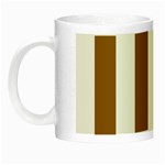 Vertical Stripes - White and Golden Brown Night Luminous Mug