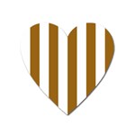 Vertical Stripes - White and Golden Brown Magnet (Heart)