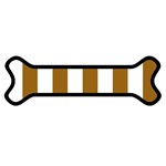 Vertical Stripes - White and Golden Brown Magnet (Dog Bone)
