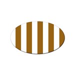 Vertical Stripes - White and Golden Brown Sticker (Oval)