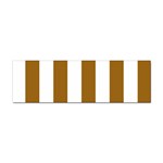 Vertical Stripes - White and Golden Brown Sticker Bumper (10 pack)