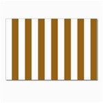 Vertical Stripes - White and Golden Brown Postcard 5  x 7 