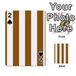 Vertical Stripes - White and Golden Brown Playing Cards 54 Designs