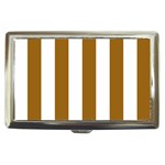 Vertical Stripes - White and Golden Brown Cigarette Money Case