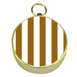 Vertical Stripes - White and Golden Brown Gold Compass