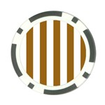 Vertical Stripes - White and Golden Brown Poker Chip Card Guard (10 pack)