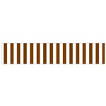 Vertical Stripes - White and Chocolate Brown Flano Scarf (Small)