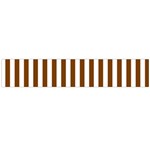 Vertical Stripes - White and Chocolate Brown Flano Scarf (Large)