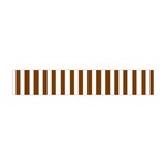 Vertical Stripes - White and Chocolate Brown Flano Scarf (Mini)