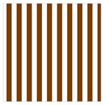Vertical Stripes - White and Chocolate Brown Large Satin Scarf (Square)