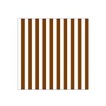 Vertical Stripes - White and Chocolate Brown Satin Bandana Scarf