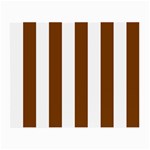 Vertical Stripes - White and Chocolate Brown Small Glasses Cloth