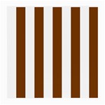 Vertical Stripes - White and Chocolate Brown Medium Glasses Cloth (2 Sides)