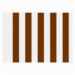 Vertical Stripes - White and Chocolate Brown Large Glasses Cloth