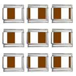 Vertical Stripes - White and Chocolate Brown 9mm Italian Charm (9 pack)