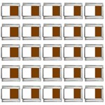 Vertical Stripes - White and Chocolate Brown 9mm Italian Charm (25 pack)