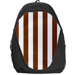Vertical Stripes - White and Chocolate Brown Backpack Bag