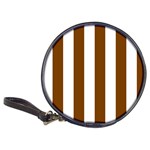 Vertical Stripes - White and Chocolate Brown Classic 20-CD Wallet