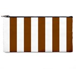 Vertical Stripes - White and Chocolate Brown Pencil Case