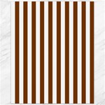 Vertical Stripes - White and Chocolate Brown Canvas 11  x 14 