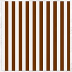 Vertical Stripes - White and Chocolate Brown Canvas 12  x 12 
