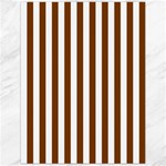 Vertical Stripes - White and Chocolate Brown Canvas 12  x 16 