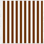 Vertical Stripes - White and Chocolate Brown Canvas 20  x 20 