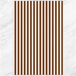 Vertical Stripes - White and Chocolate Brown Canvas 24  x 36 