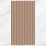 Vertical Stripes - White and Chocolate Brown Canvas 40  x 72 