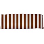 Vertical Stripes - White and Chocolate Brown Body Pillow Case (Dakimakura) (One Side)