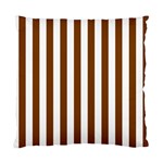 Vertical Stripes - White and Chocolate Brown Standard Cushion Case (One Side)