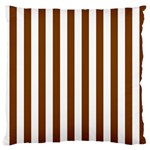 Vertical Stripes - White and Chocolate Brown Standard Flano Cushion Case (Two Sides)