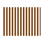 Vertical Stripes - White and Chocolate Brown Double Sided Flano Blanket (Mini)