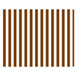 Vertical Stripes - White and Chocolate Brown Double Sided Flano Blanket (Medium)